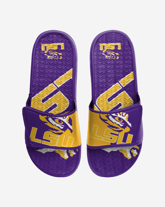 LSU Tigers Colorblock Big Logo Gel Slide FOCO S - FOCO.com