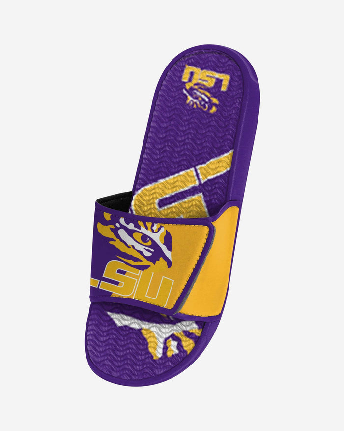 LSU Tigers Colorblock Big Logo Gel Slide FOCO - FOCO.com