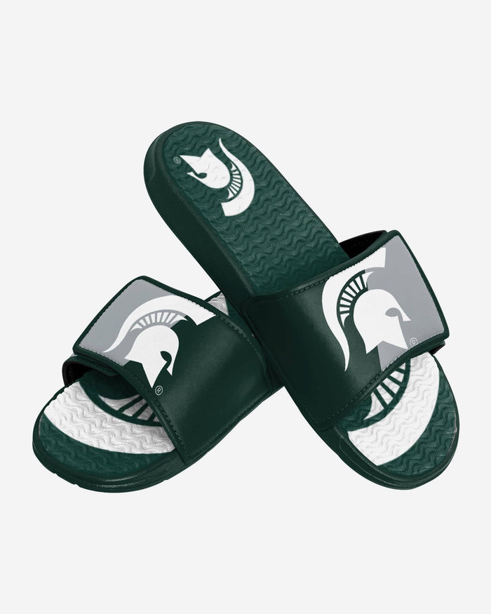 Michigan State Spartans Colorblock Big Logo Gel Slide FOCO - FOCO.com