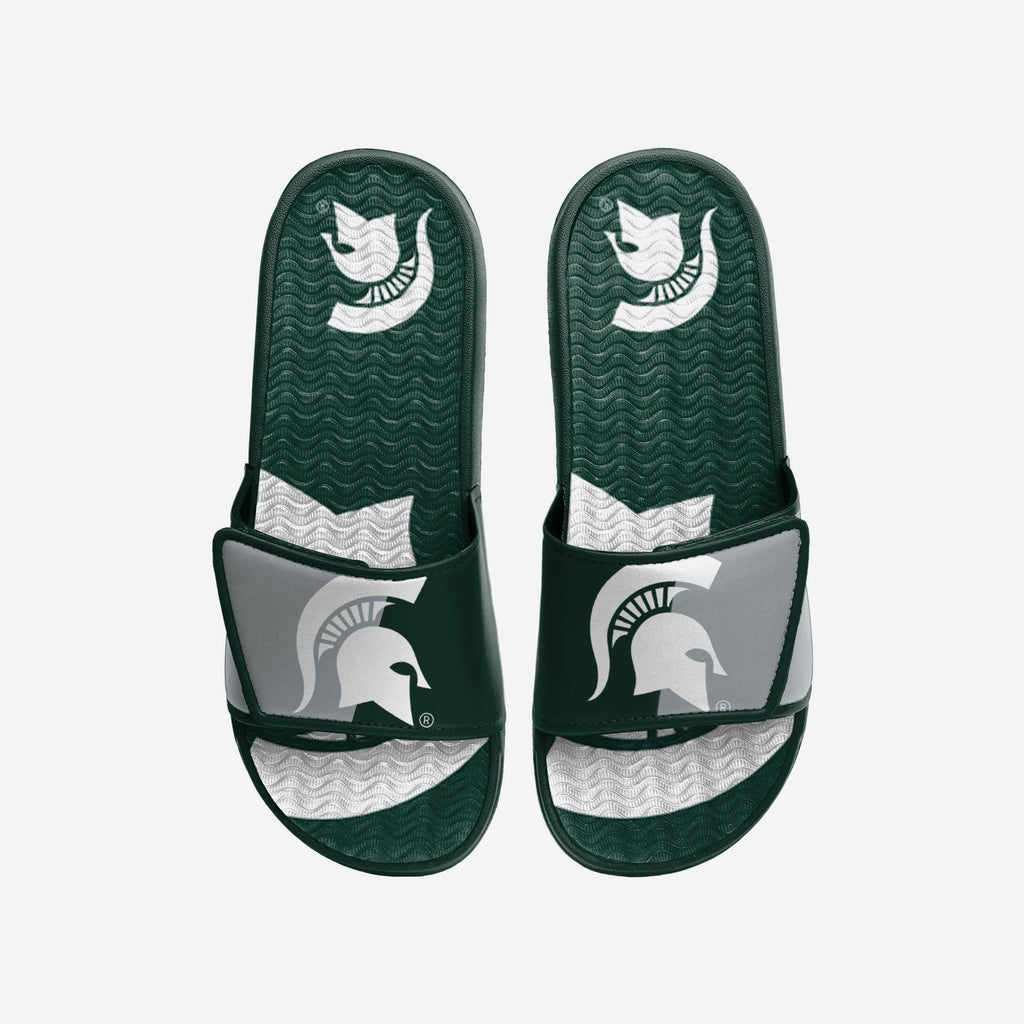 Michigan State Spartans Colorblock Big Logo Gel Slide FOCO S - FOCO.com