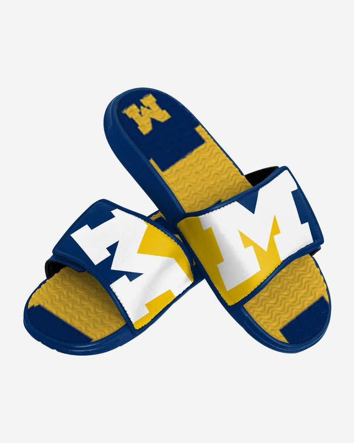 Michigan Wolverines Colorblock Big Logo Gel Slide FOCO - FOCO.com