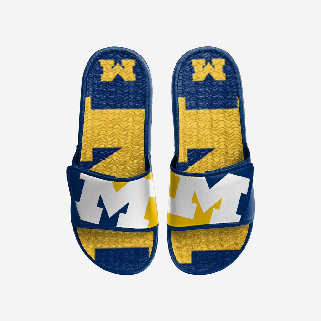 Michigan Wolverines Colorblock Big Logo Gel Slide FOCO S - FOCO.com