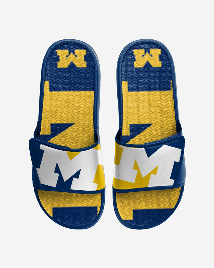 Michigan Wolverines Colorblock Big Logo Gel Slide FOCO S - FOCO.com