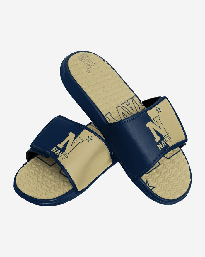 Navy Midshipmen Colorblock Big Logo Gel Slide FOCO - FOCO.com