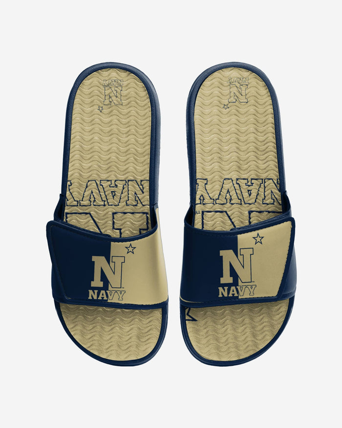 Navy Midshipmen Colorblock Big Logo Gel Slide FOCO S - FOCO.com