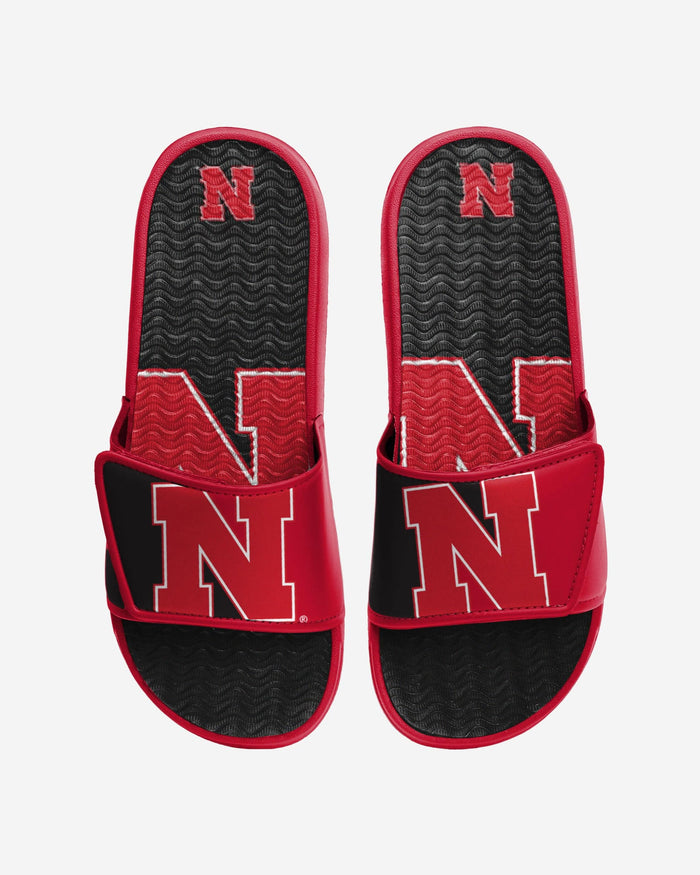 Nebraska Cornhuskers Colorblock Big Logo Gel Slide FOCO S - FOCO.com