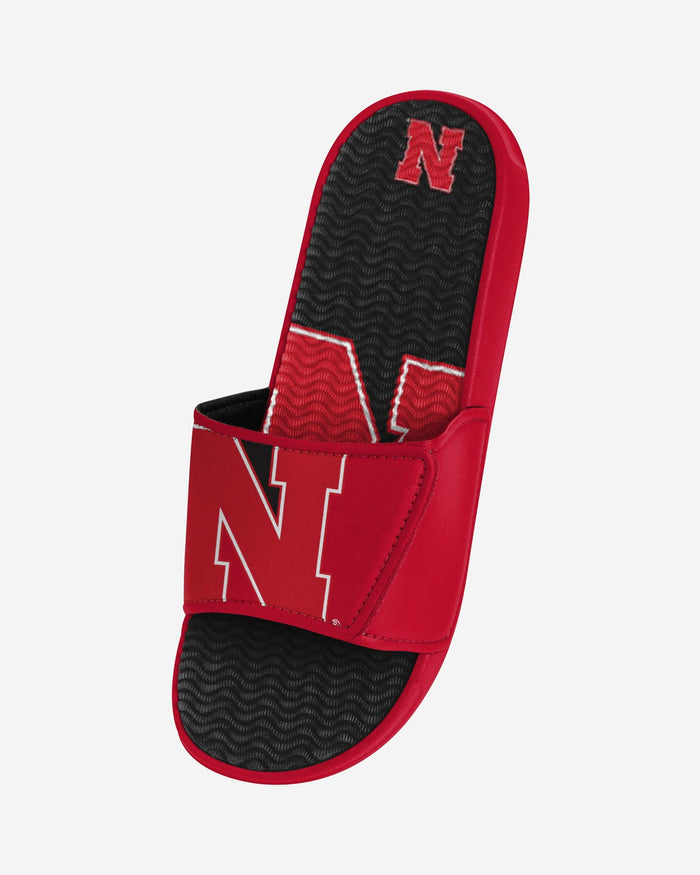 Nebraska Cornhuskers Colorblock Big Logo Gel Slide FOCO - FOCO.com