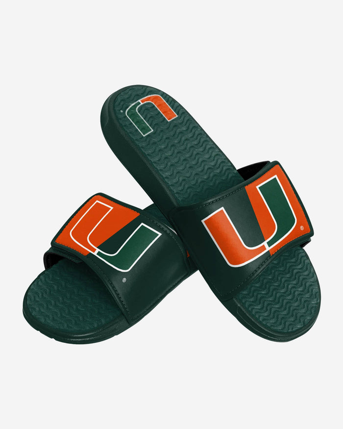 Miami Hurricanes Colorblock Big Logo Gel Slide FOCO - FOCO.com