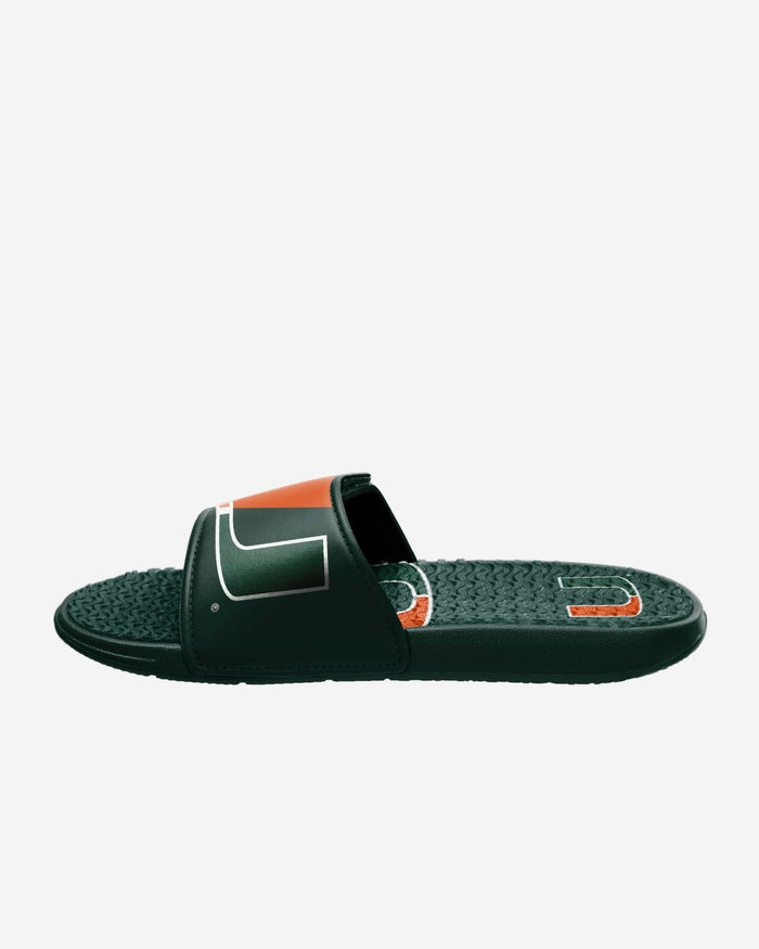 Miami Hurricanes Colorblock Big Logo Gel Slide FOCO - FOCO.com