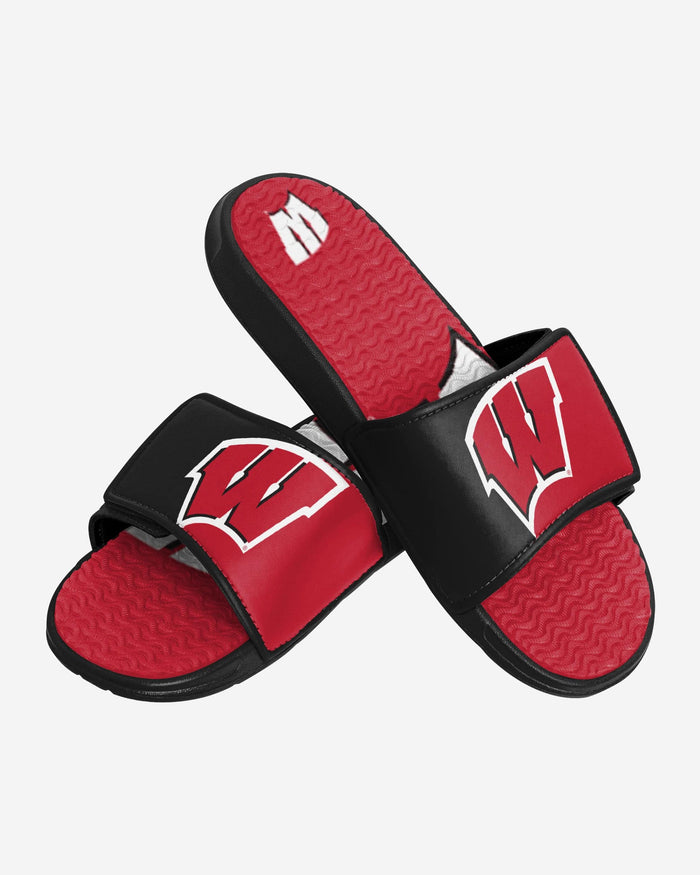 Wisconsin Badgers Colorblock Big Logo Gel Slide FOCO - FOCO.com