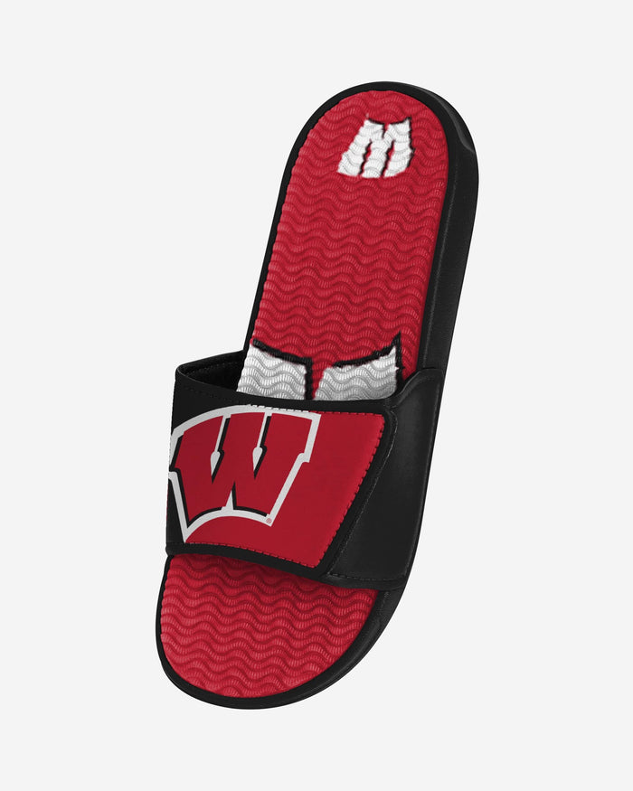 Wisconsin Badgers Colorblock Big Logo Gel Slide FOCO - FOCO.com