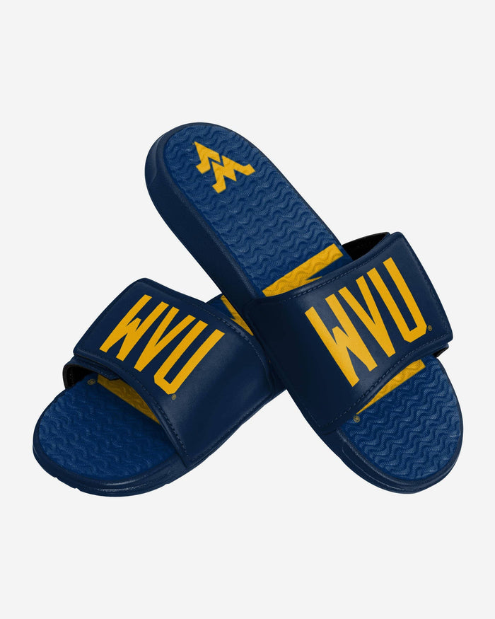 West Virginia Mountaineers Colorblock Big Logo Gel Slide FOCO - FOCO.com