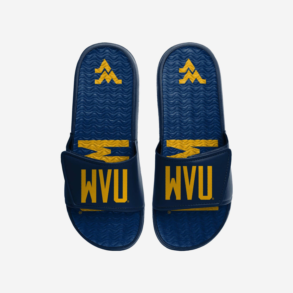 West Virginia Mountaineers Colorblock Big Logo Gel Slide FOCO S - FOCO.com