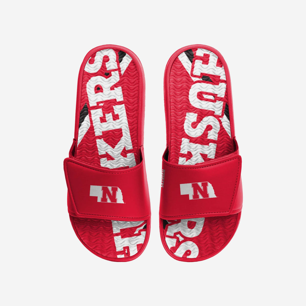 Nebraska Cornhuskers Bold Wordmark Gel Slide FOCO S - FOCO.com