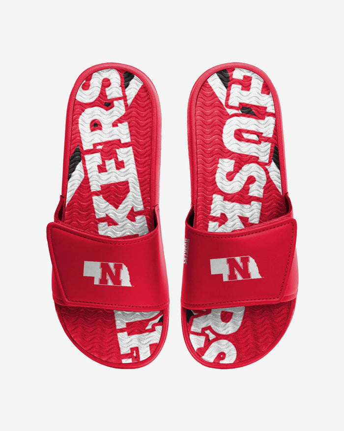 Nebraska Cornhuskers Bold Wordmark Gel Slide FOCO S - FOCO.com