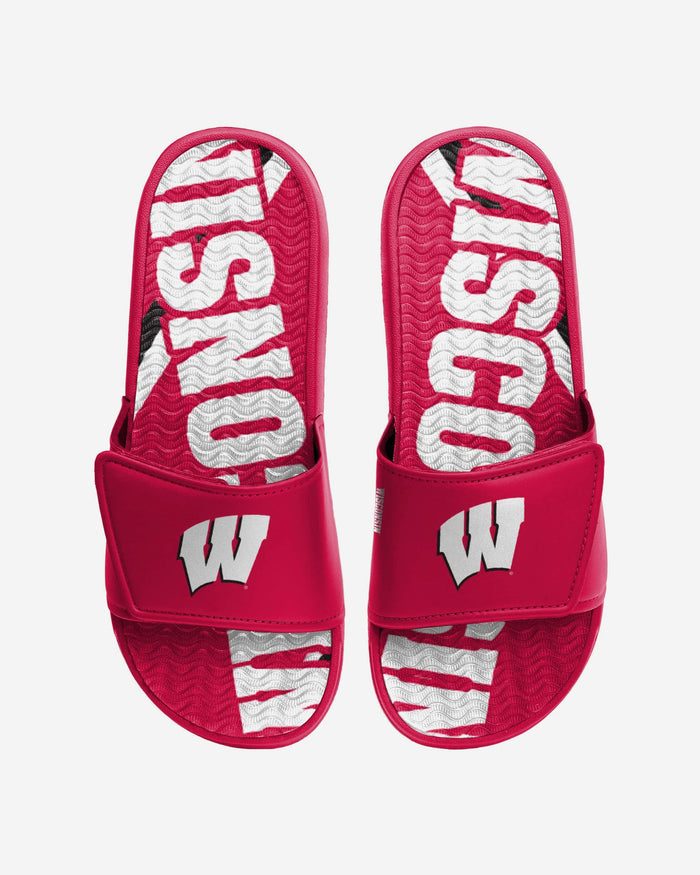 Wisconsin Badgers Bold Wordmark Gel Slide FOCO S - FOCO.com