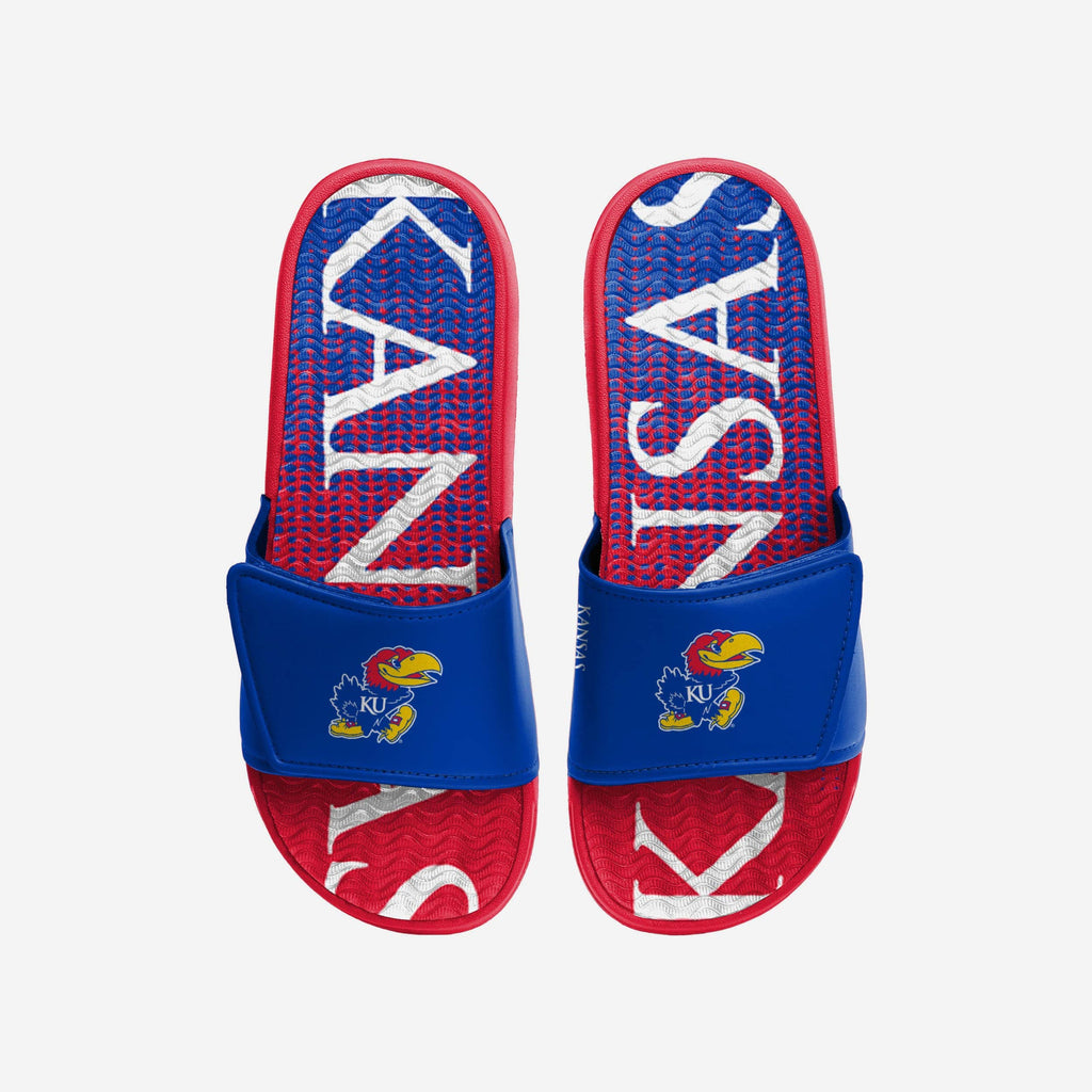 Kansas Jayhawks Gradient Wordmark Gel Slide FOCO S - FOCO.com