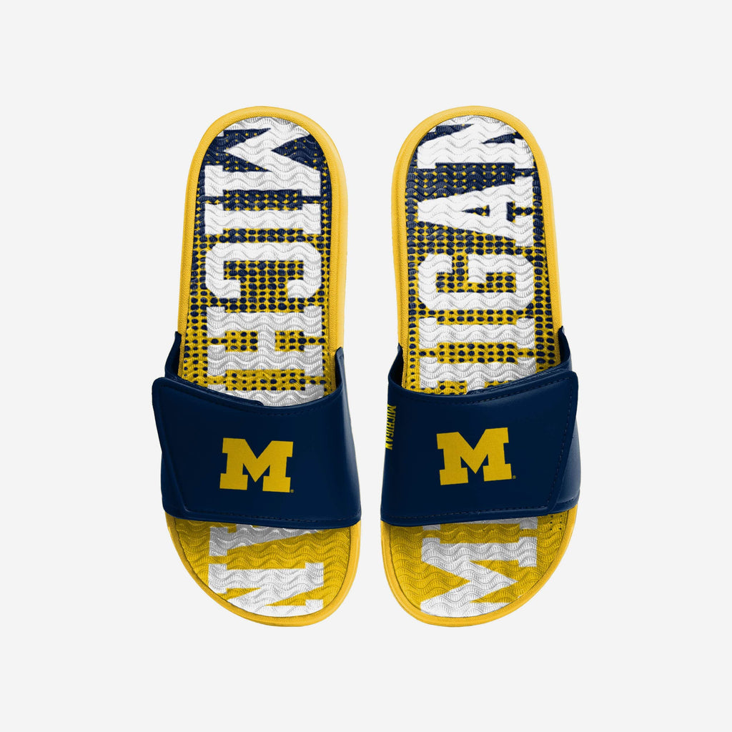 Michigan Wolverines Gradient Wordmark Gel Slide FOCO S - FOCO.com