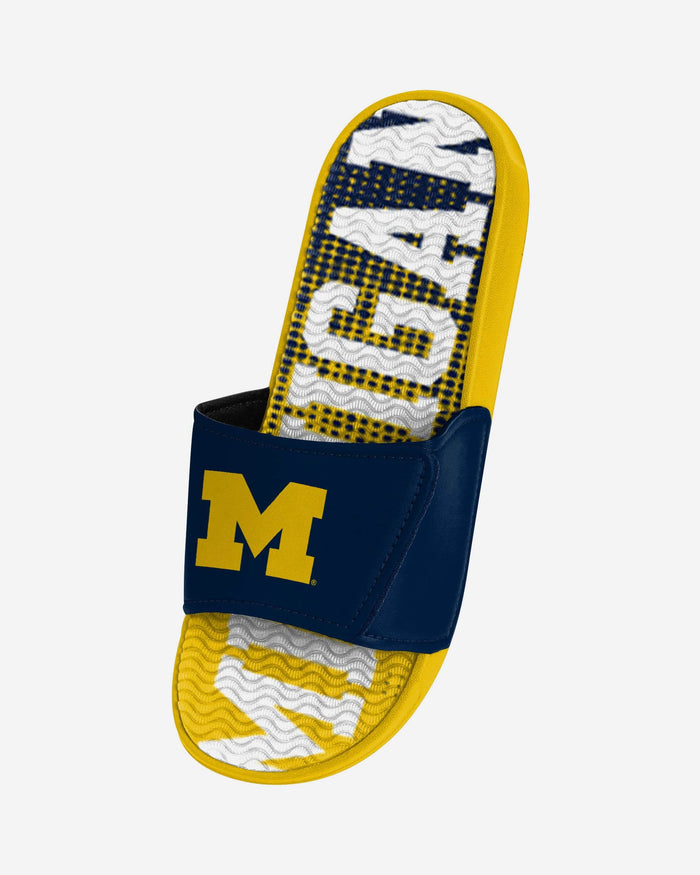 Michigan Wolverines Gradient Wordmark Gel Slide FOCO - FOCO.com