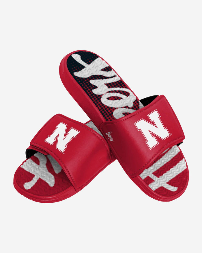 Nebraska Cornhuskers Gradient Wordmark Gel Slide FOCO - FOCO.com