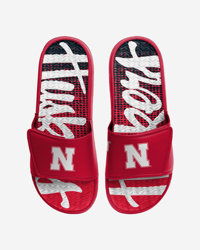 Nebraska Cornhuskers Gradient Wordmark Gel Slide FOCO S - FOCO.com