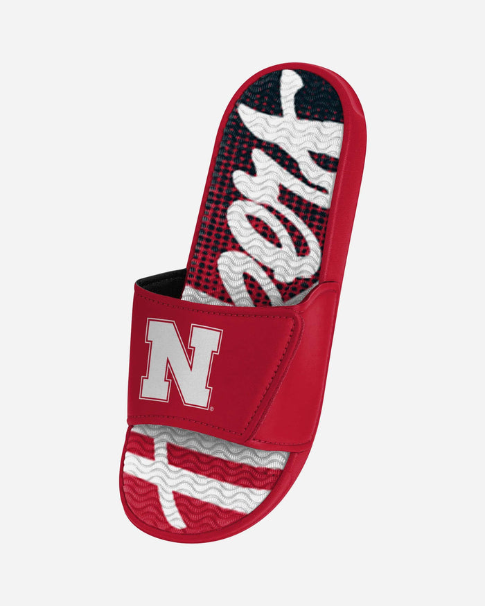 Nebraska Cornhuskers Gradient Wordmark Gel Slide FOCO - FOCO.com