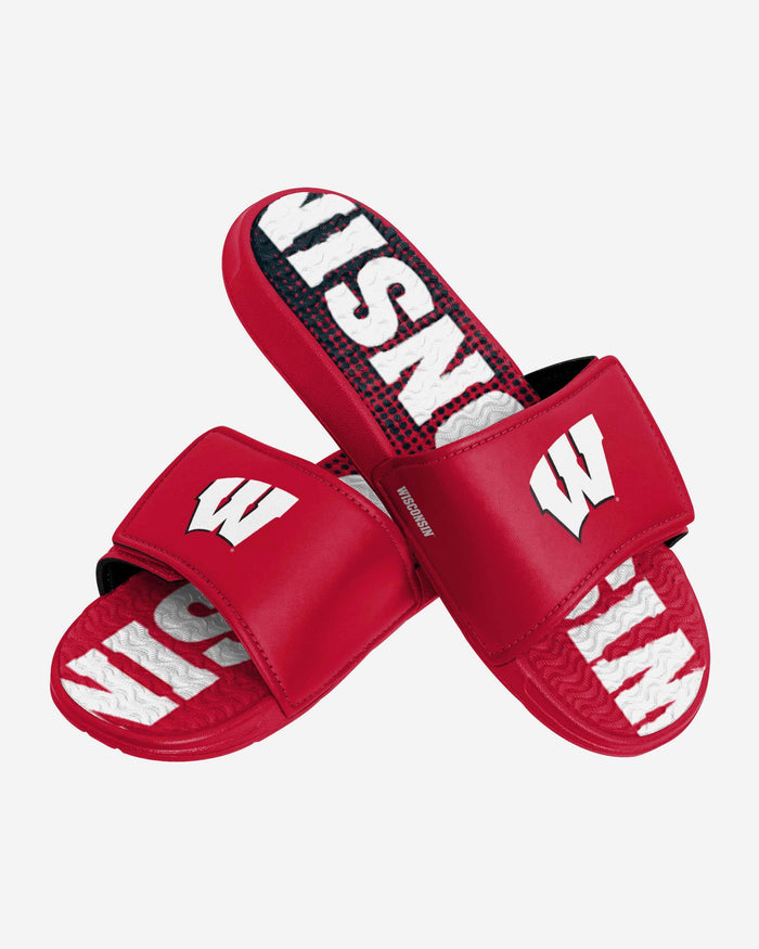 Wisconsin Badgers Gradient Wordmark Gel Slide FOCO - FOCO.com