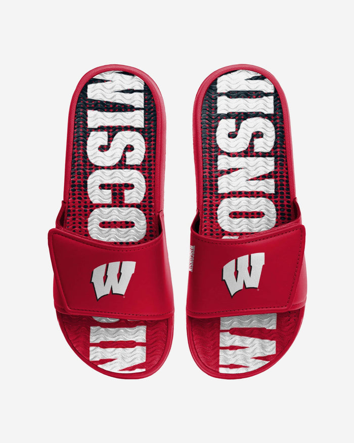 Wisconsin Badgers Gradient Wordmark Gel Slide FOCO S - FOCO.com