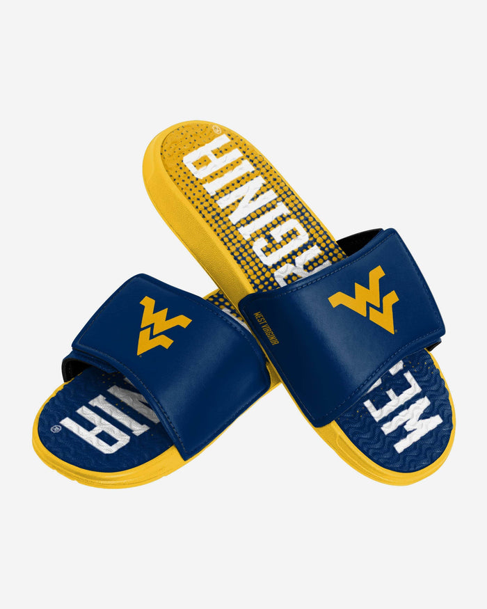 West Virginia Mountaineers Gradient Wordmark Gel Slide FOCO - FOCO.com