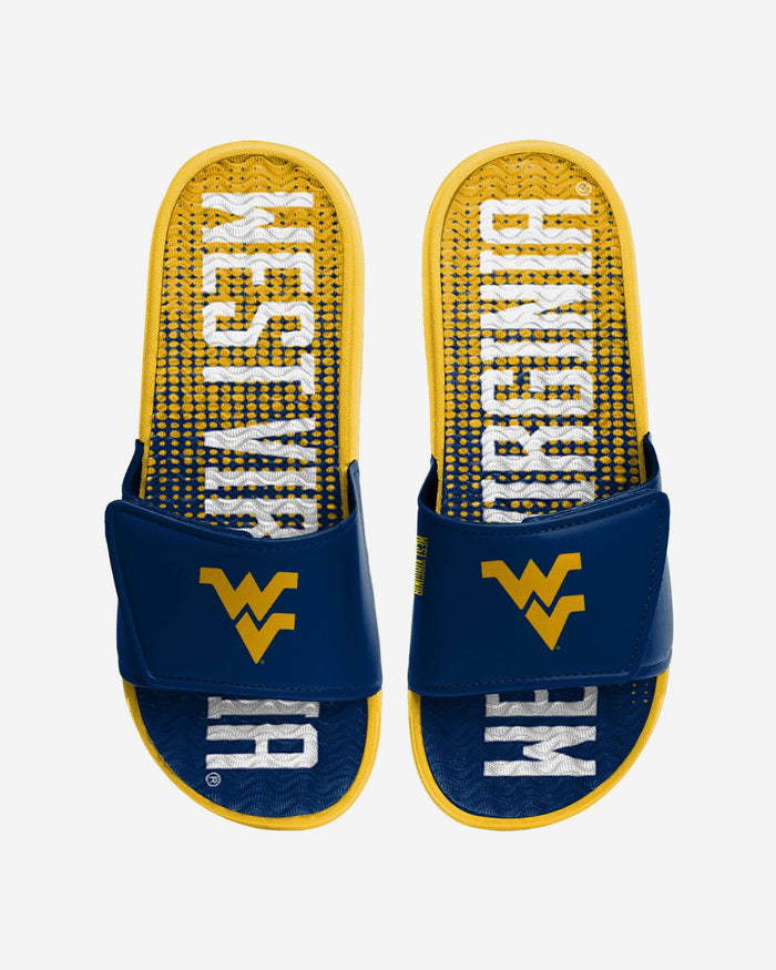 West Virginia Mountaineers Gradient Wordmark Gel Slide FOCO S - FOCO.com