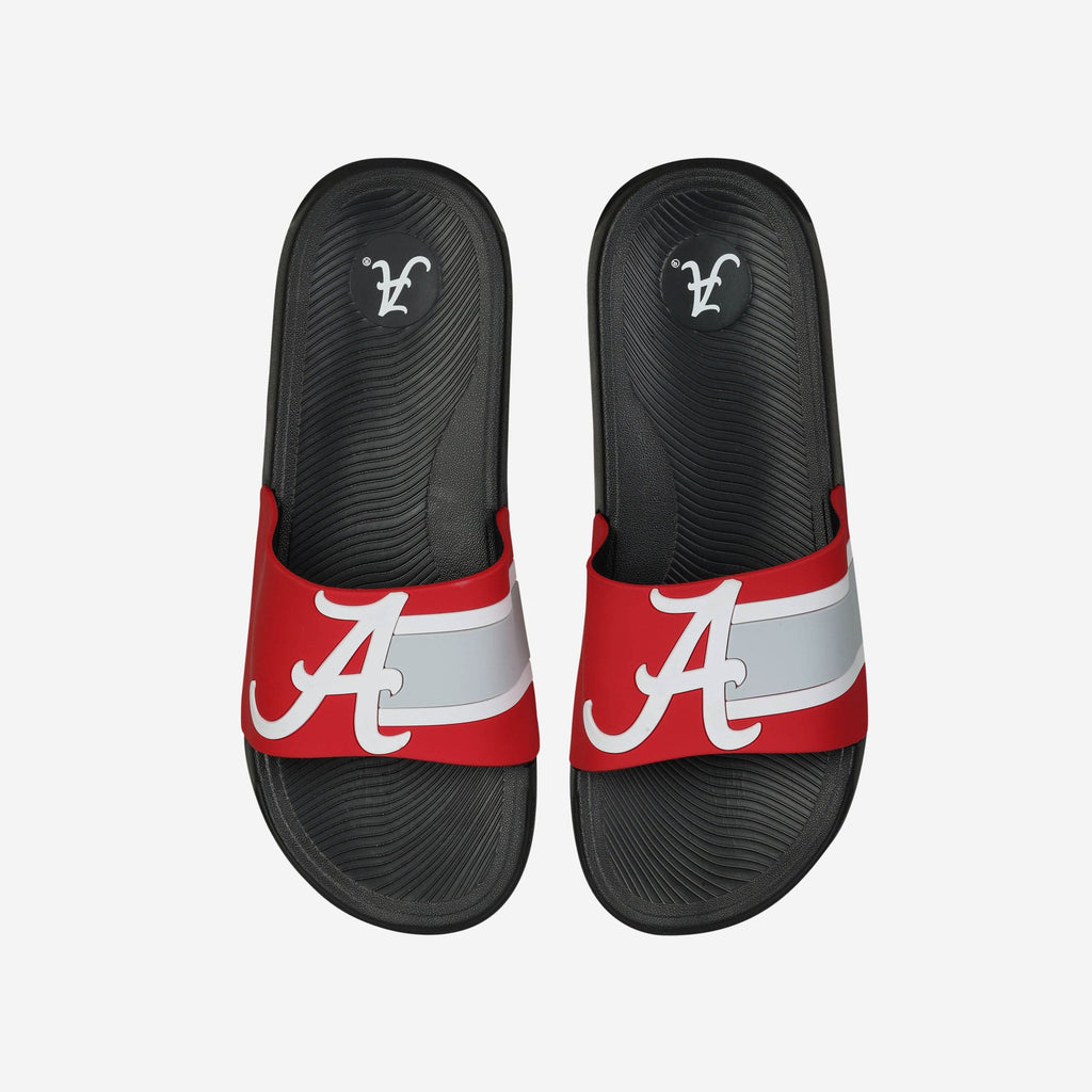 Alabama Crimson Tide Striped Big Logo Raised Slide FOCO S - FOCO.com