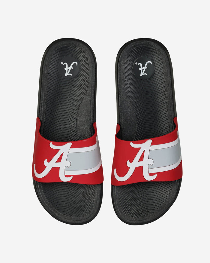 Alabama Crimson Tide Striped Big Logo Raised Slide FOCO S - FOCO.com