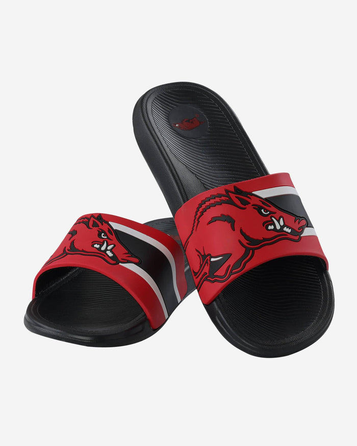 Arkansas Razorbacks Striped Big Logo Raised Slide FOCO - FOCO.com