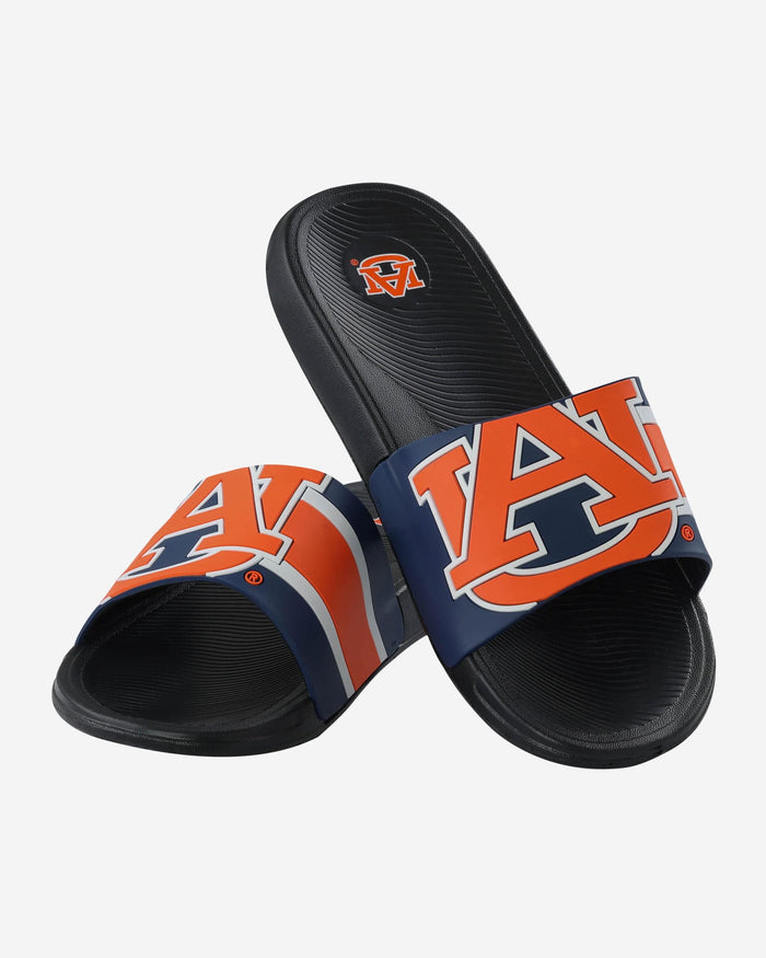 Auburn Tigers Striped Big Logo Raised Slide FOCO - FOCO.com