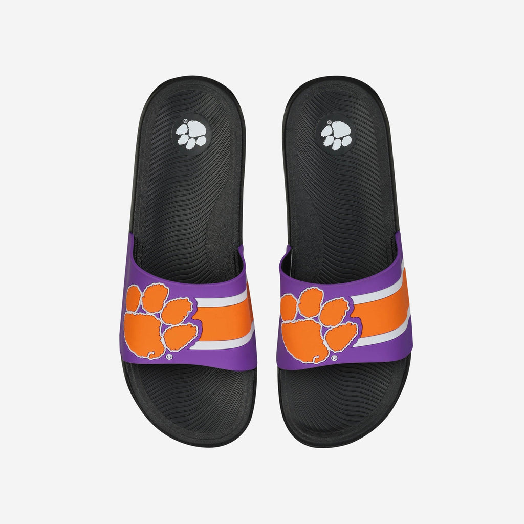 Clemson Tigers Striped Big Logo Raised Slide FOCO S - FOCO.com