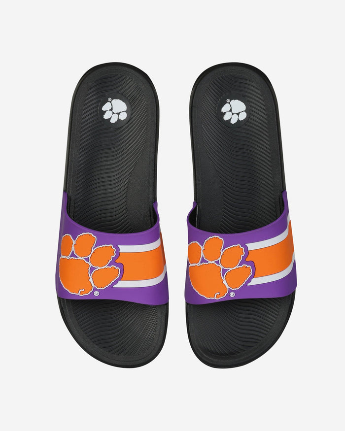 Clemson Tigers Striped Big Logo Raised Slide FOCO S - FOCO.com