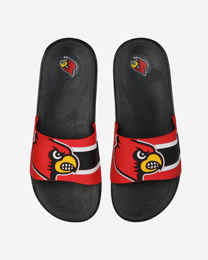 Louisville Cardinals Striped Big Logo Raised Slide FOCO S - FOCO.com