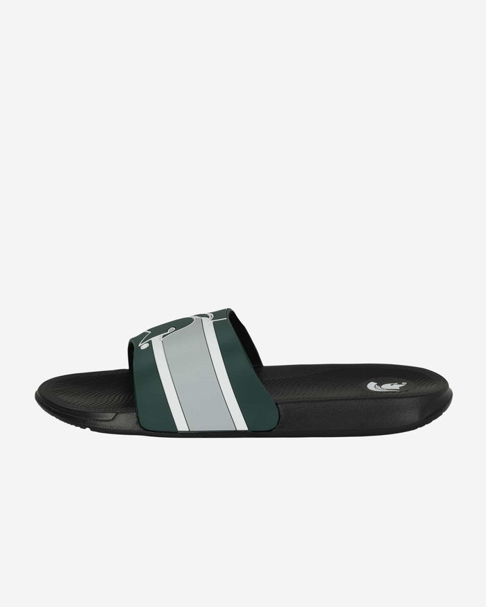 Michigan State Spartans Striped Big Logo Raised Slide FOCO - FOCO.com