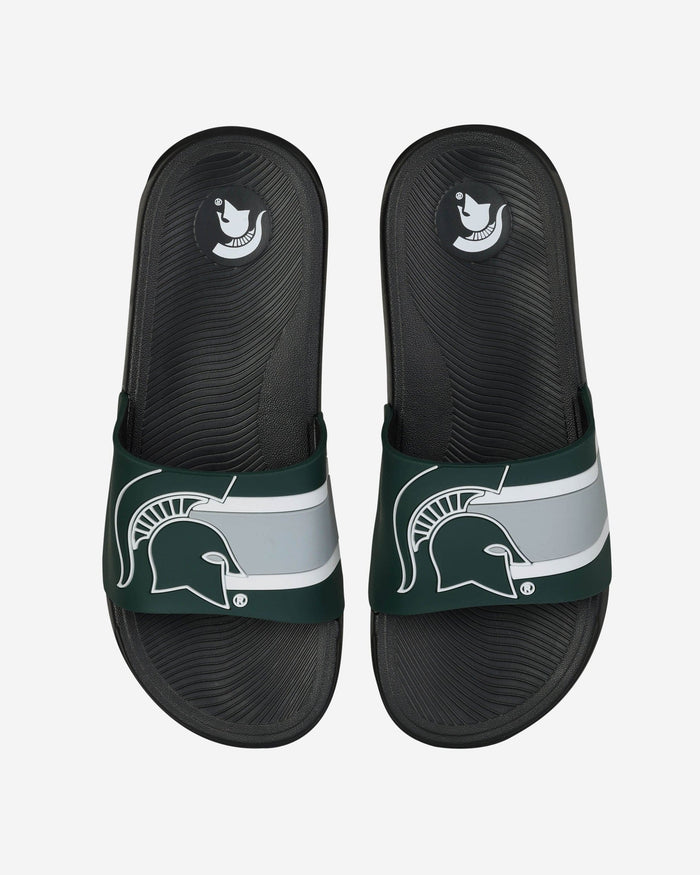 Michigan State Spartans Striped Big Logo Raised Slide FOCO S - FOCO.com