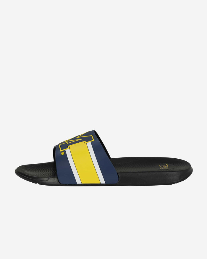 Michigan Wolverines Striped Big Logo Raised Slide FOCO - FOCO.com