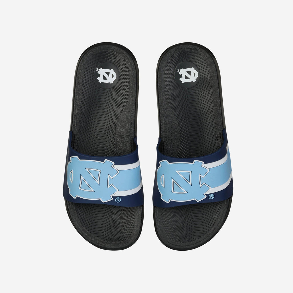 North Carolina Tar Heels Striped Big Logo Raised Slide FOCO S - FOCO.com