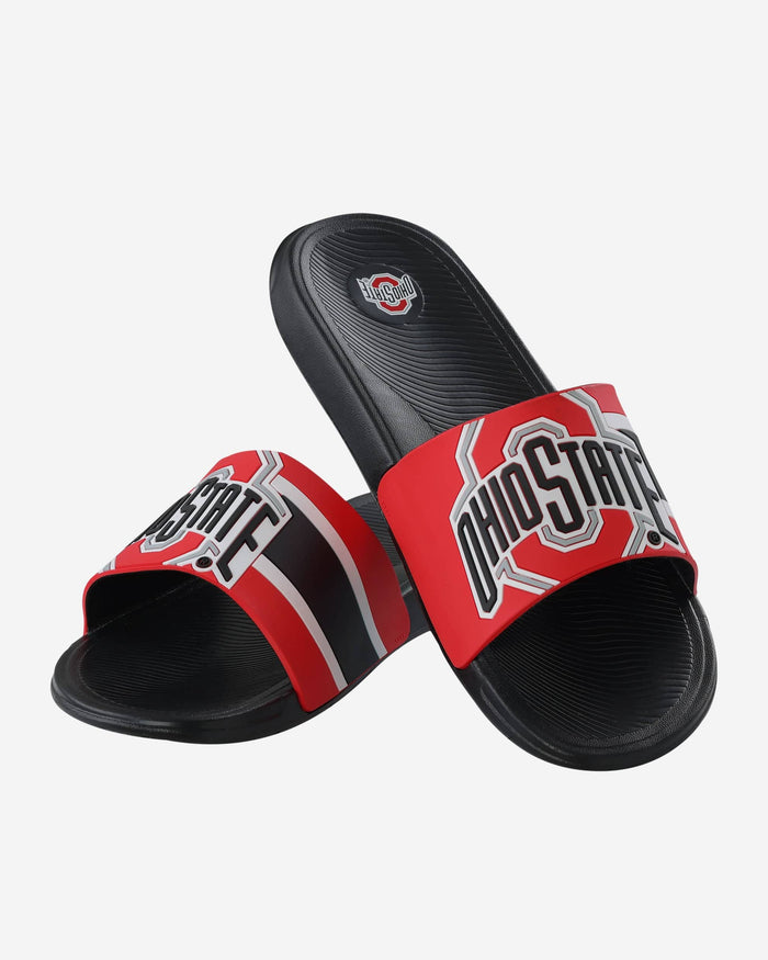 Ohio State Buckeyes Striped Big Logo Raised Slide FOCO - FOCO.com