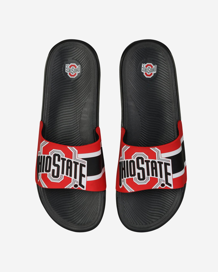 Ohio State Buckeyes Striped Big Logo Raised Slide FOCO S - FOCO.com