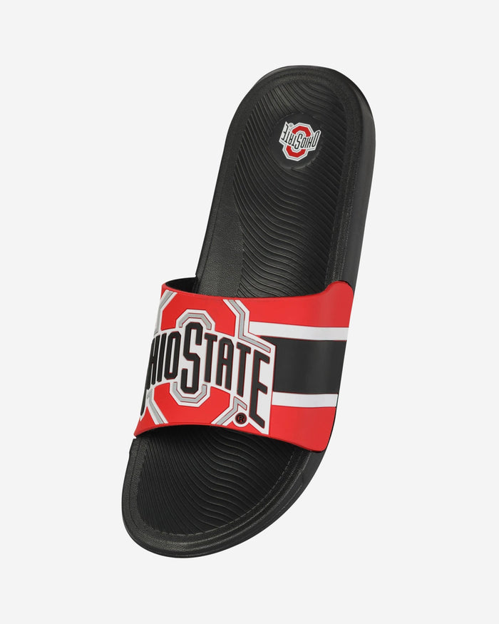 Ohio State Buckeyes Striped Big Logo Raised Slide FOCO - FOCO.com