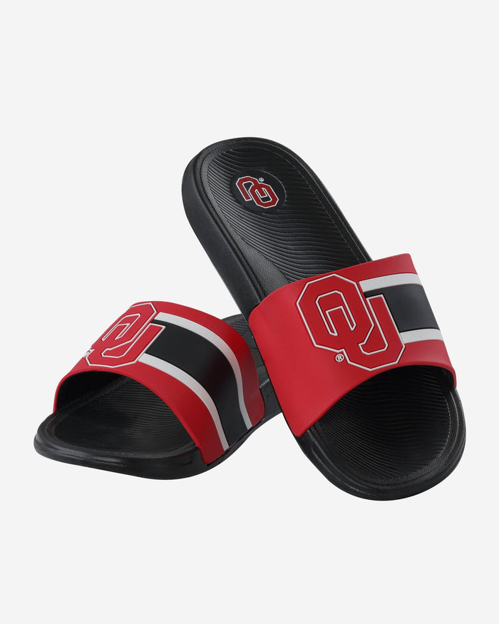 Oklahoma Sooners Striped Big Logo Raised Slide FOCO - FOCO.com