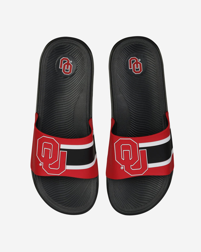 Oklahoma Sooners Striped Big Logo Raised Slide FOCO S - FOCO.com