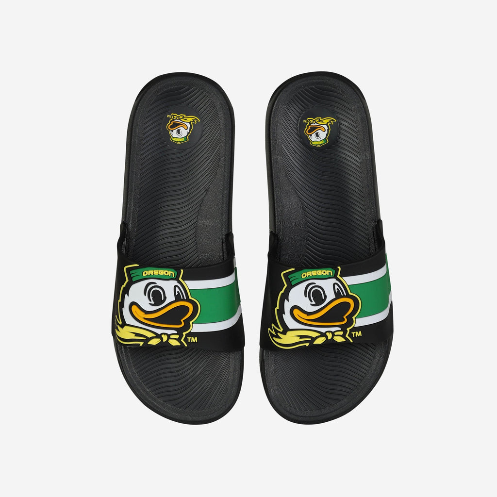 Oregon Ducks Striped Big Logo Raised Slide FOCO S - FOCO.com