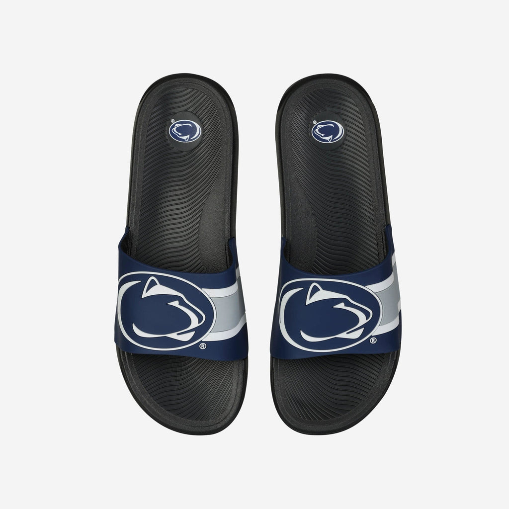 Penn State Nittany Lions Striped Big Logo Raised Slide FOCO S - FOCO.com