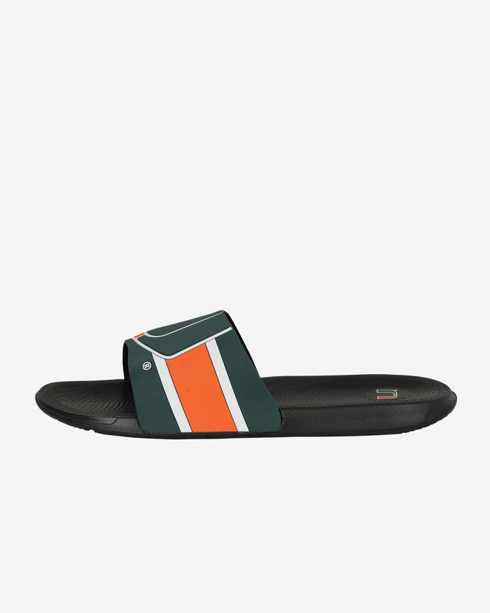 Miami Hurricanes Striped Big Logo Raised Slide FOCO - FOCO.com