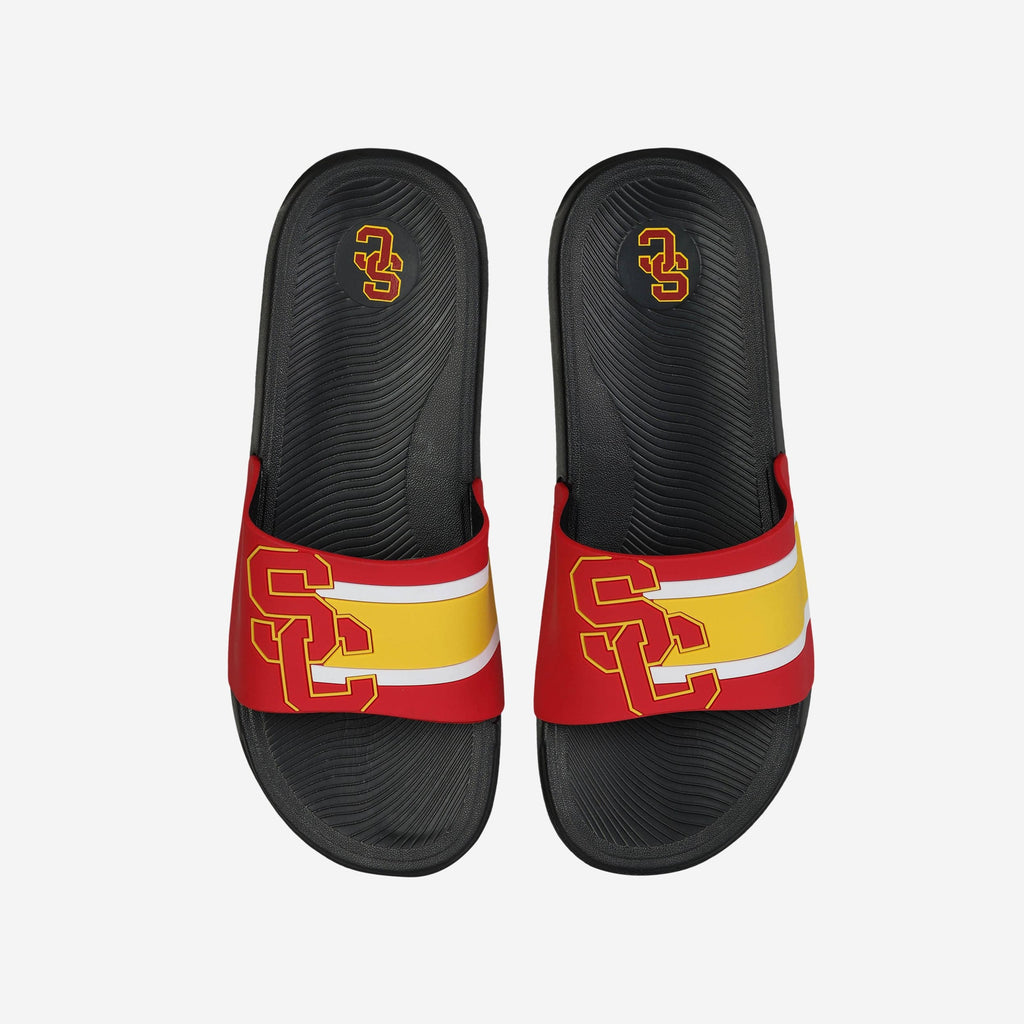 USC Trojans Striped Big Logo Raised Slide FOCO S - FOCO.com